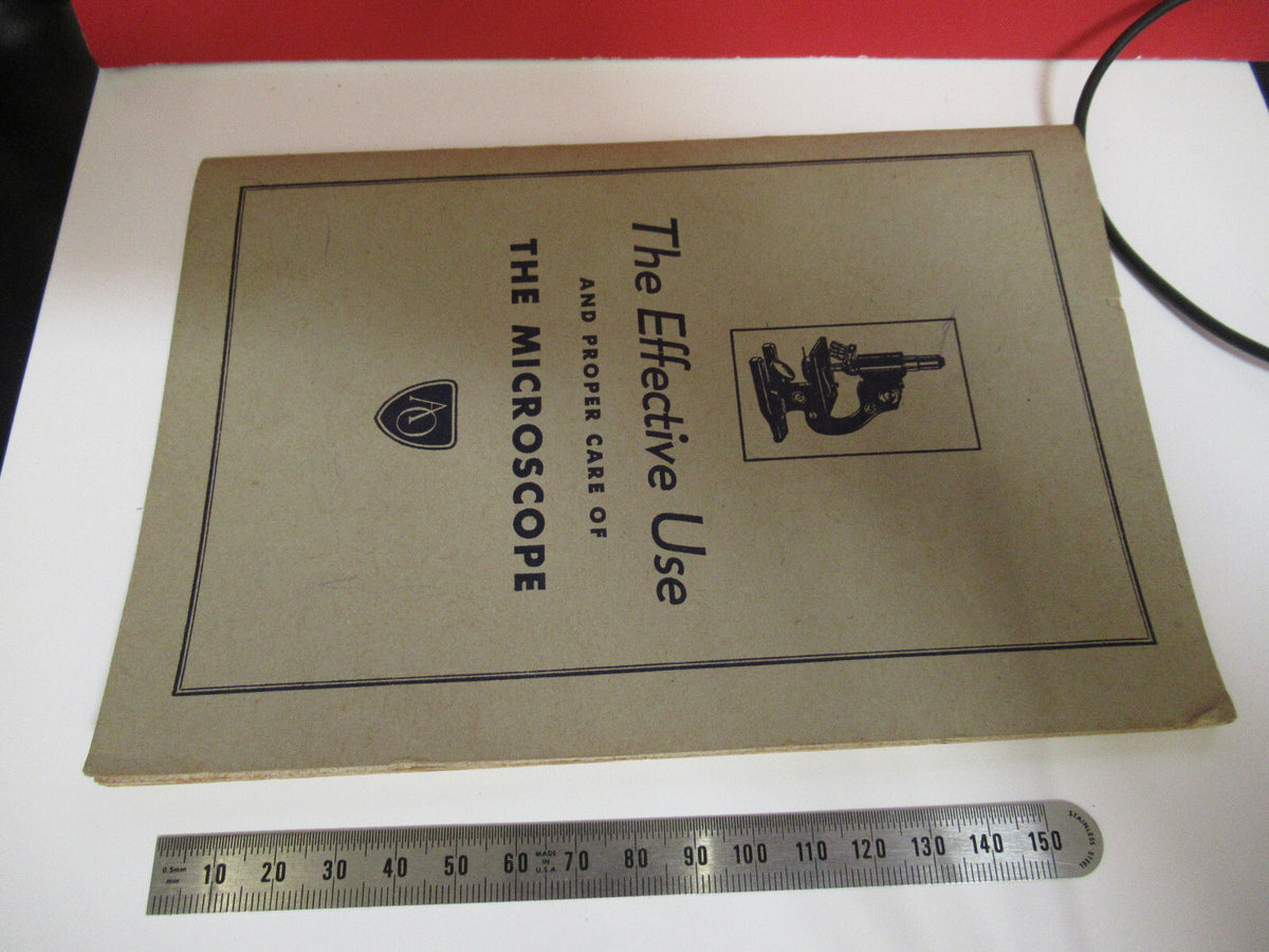 American Optical Co. Spencer Lens Co. Booklet 1941 Antique Microscope Part