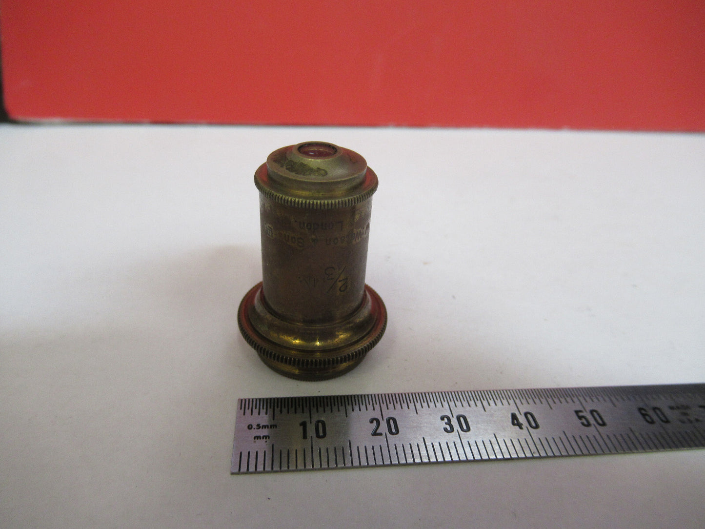 ANTIQUE BRASS WATSON LONDON 2/3 OBJECTIVE MICROSCOPE AS PICTURED &F8-A-73