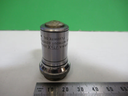 BAUSCH LOMB 75X /215mm OBJECTIVE OPTICS MICROSCOPE PART AS PICTURED T8-B-44