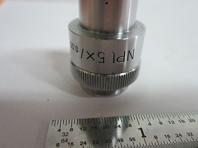 MICROSCOPE OBJECTIVE LEITZ WETZLAR GERMANY  NPL 5X INFINITY OPTICS BIN#A3-F-16