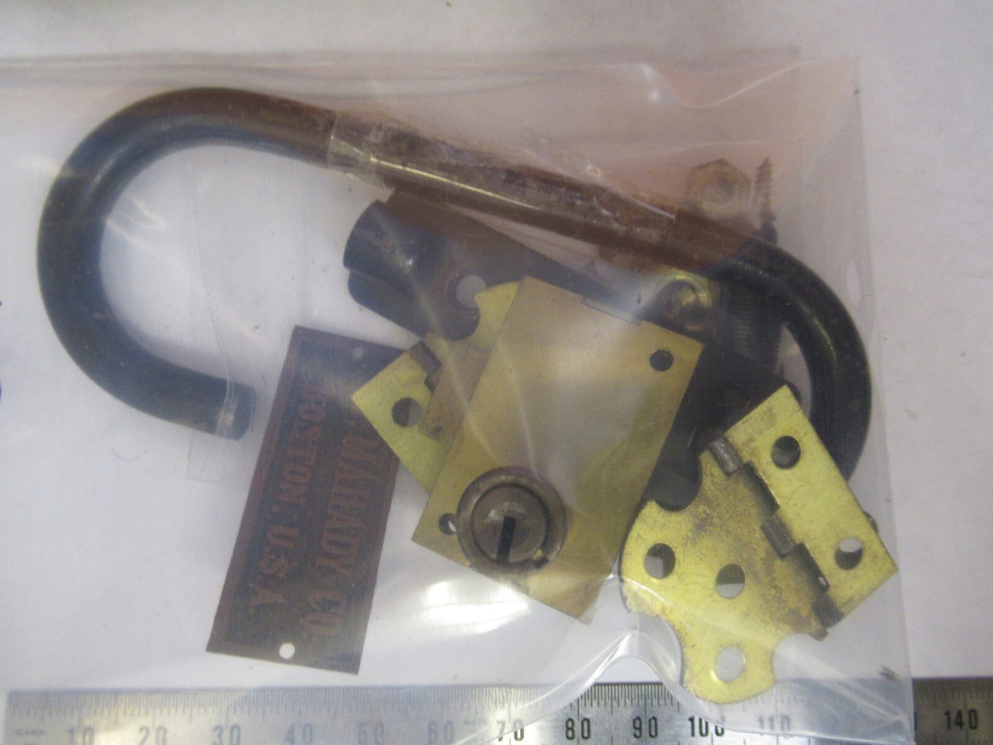 Antique Bausch & Lomb Lock with Key Parts Microscope Wood Box