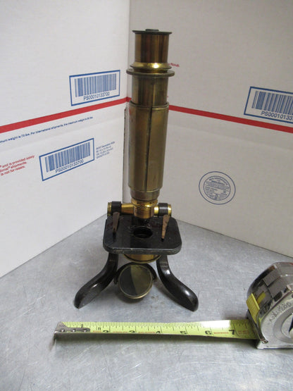 ANTIQUE BRASS HENRY CROUCH LONDON RARE ENGLAND MICROSCOPE AS PICTURED LOB