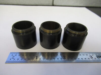 Olympus Japan Lot 3 Ea Brass Objective Extender Microscope Part AS Pic