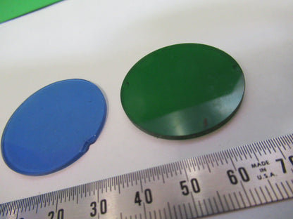 Bausch & Lomb blue + green filters Glass Microscope Part