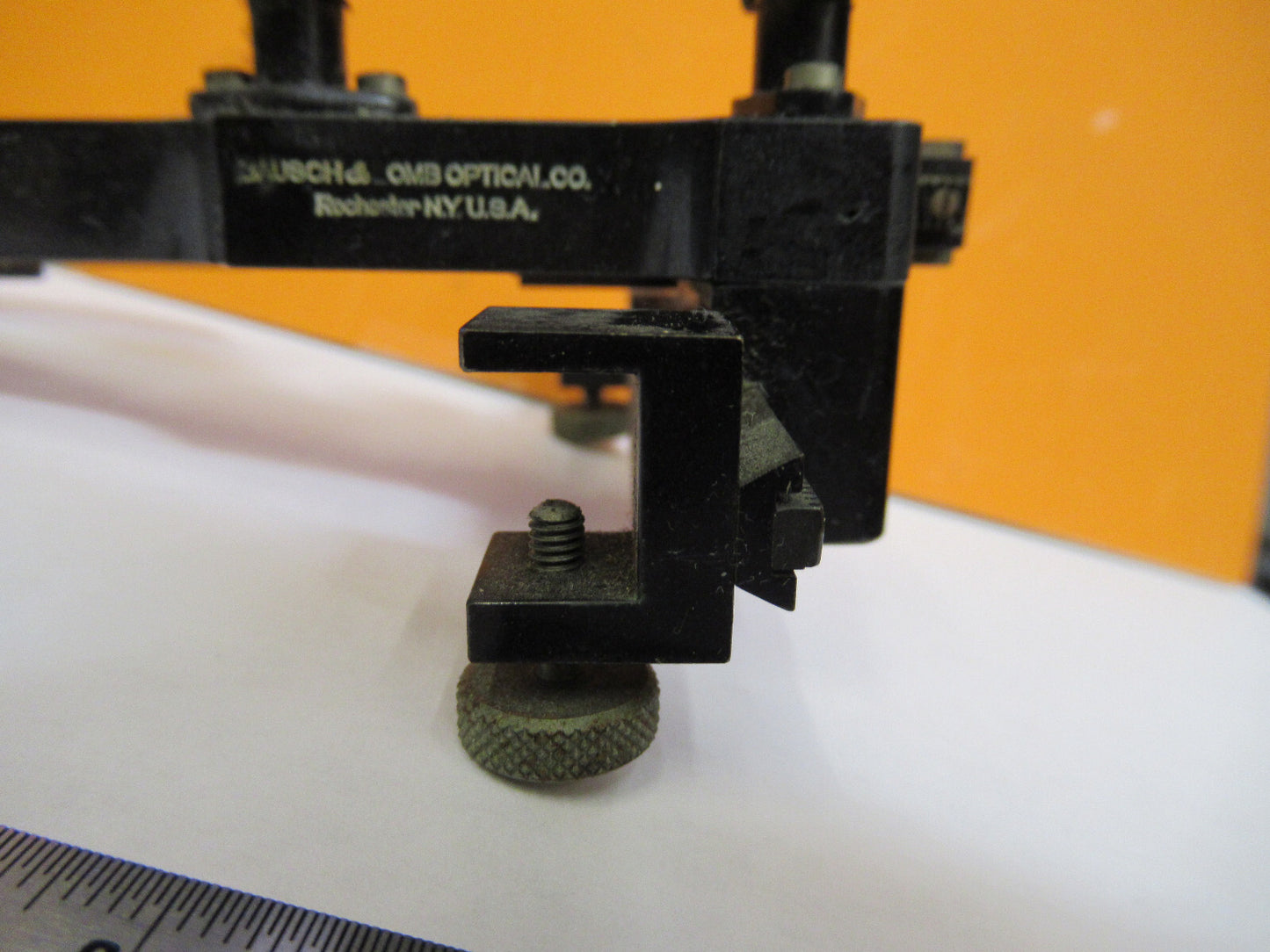 ANTIQUE XY CLIPS BAUSCH LOMB STAGE MICROSCOPE PART AS PICTURED Y4-A-120