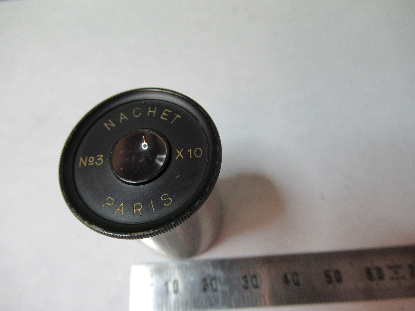 ANTIQUE NACHET PARIS 10 EYEPIECE OCULAR LENS MICROSCOPE PART AS PICTURED X2-A-16