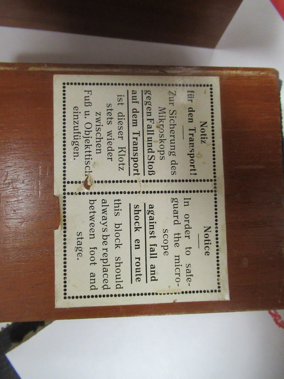 ANTIQUE WOOD CABINET EMPTY CARL ZEISS  1900's without key  MICROSCOPE PART TA-5