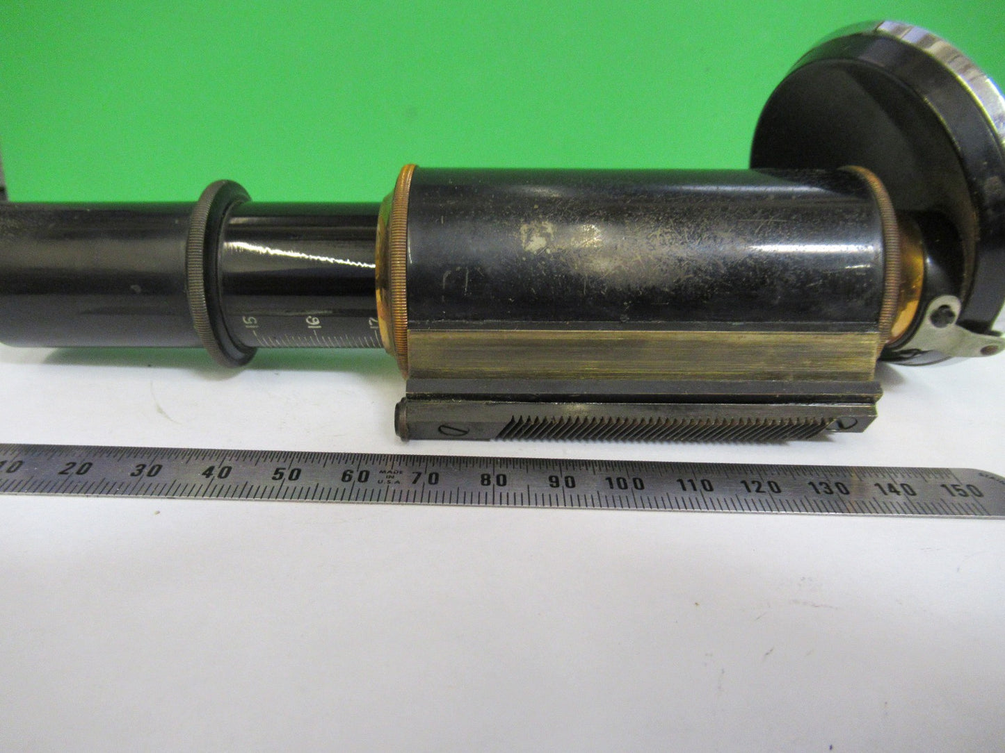 ANTIQUE BRASS SPENCER AO TUBUS + NOSEPIECE MICROSCOPE PART AS PICTURED V1-A-16