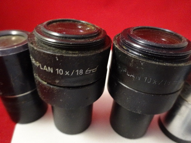 FÜR TEILE LOS 7 EA OKULARE LEITZ + AO MIKROSKOPTEIL OPTIK WIE BESEHEN &amp;U7-B-41