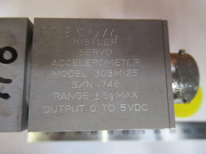 KISTLER VINTAGE SERVO ACCELEROMETER 303m125 vibration 5 g's AS PICTURED Y2-A-53