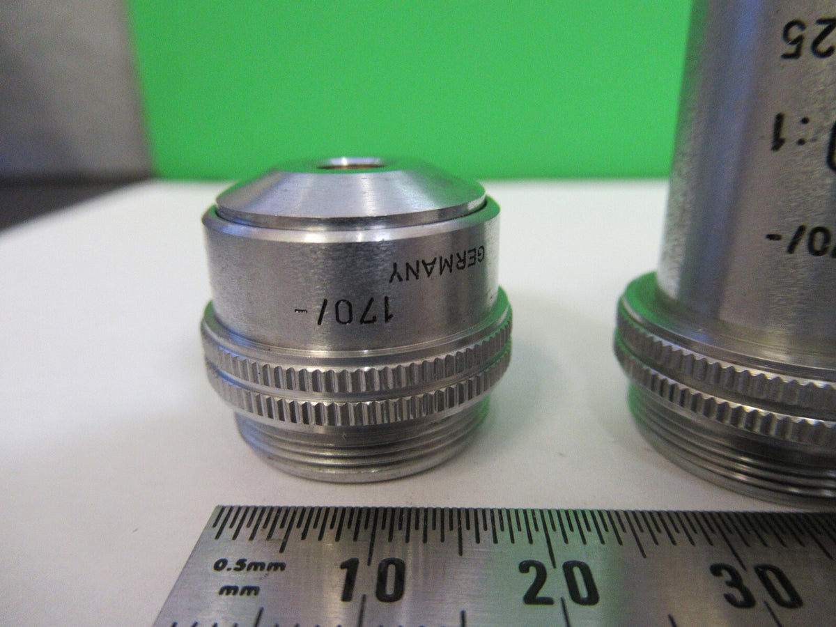 Ernst Leitz Wezlar Lot Objectives 3.5X 10X 45X Microscope Part
