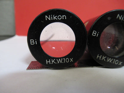 NIKON JAPAN EYEPIECE PAIR HKW 10X MICROSCOPE PART OPTICS S3-B-13