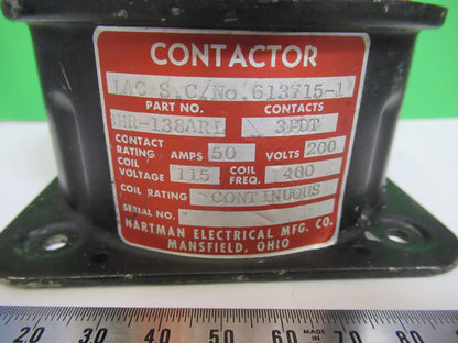 Hartman Electric Relay BHR138ARL Contactor Aircraft Part