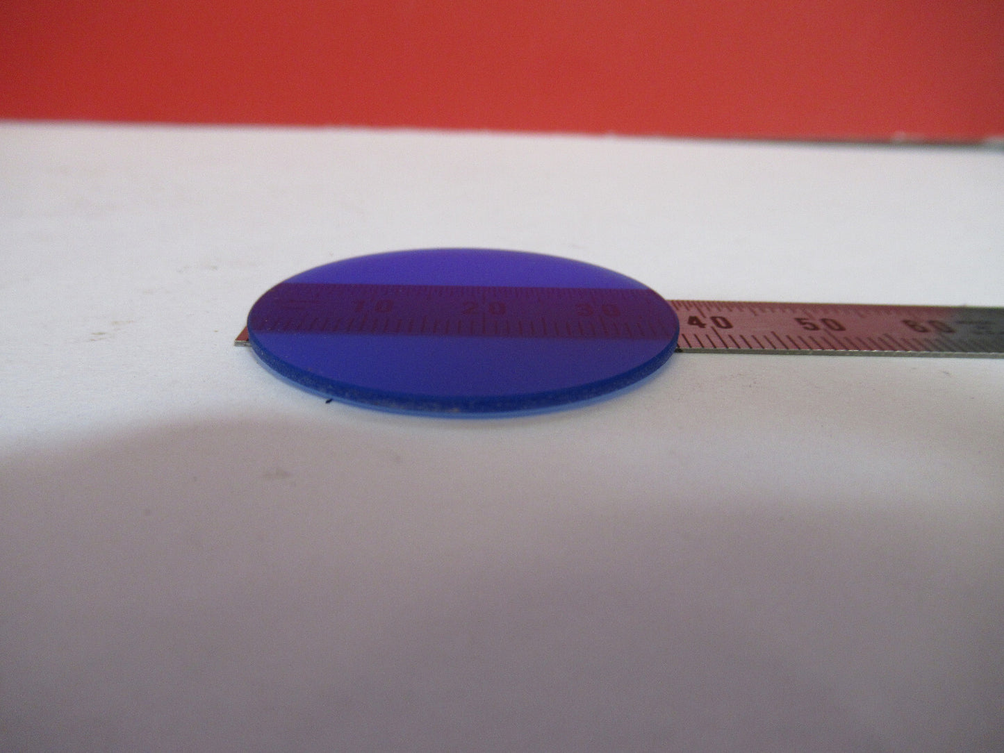 OPTICAL GLASS OLYMPUS BLUE FILTER MICROSCOPE PART OPTICS AS PICTURED Y5-A-54