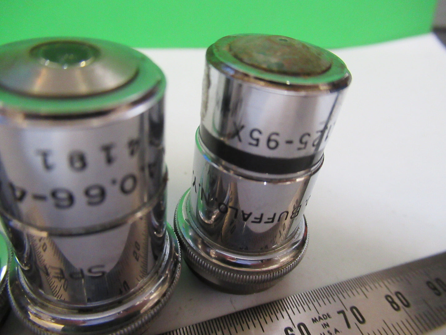 Lot Spencer Lens Co. Objective 10X 44X 95X Microscope Part Optics American Optical Co