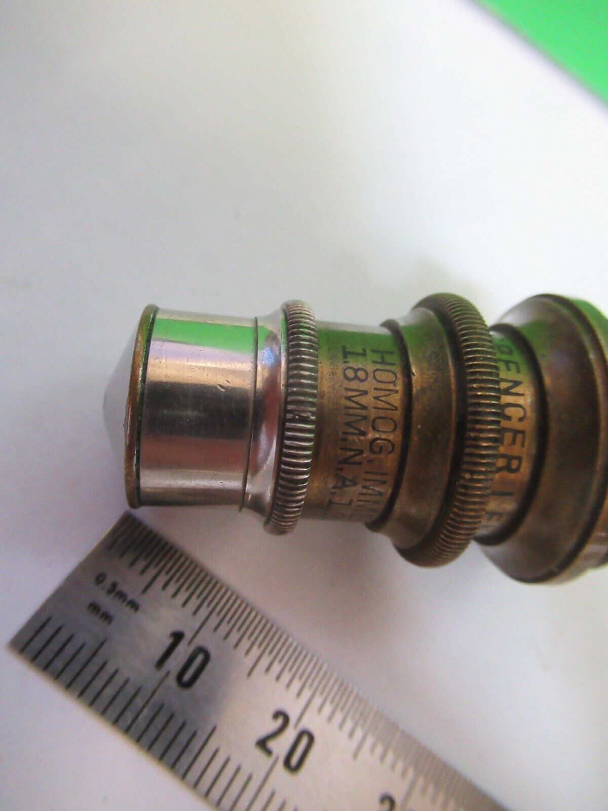 ANTIQUE BRASS SPENCER 1.8mm  LENS OBJECTIVE MICROSCOPE PART AS PICTURED #H3-A-29