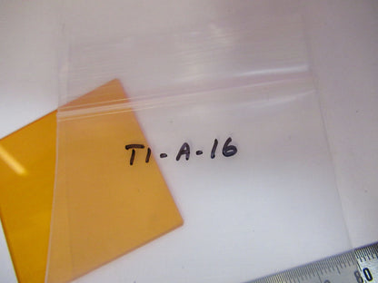 OPTICS ORANGE FILTER NICE GLASS MICROSCOPE PART OPTICAL AS PICTURED T1-A-16