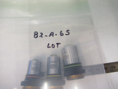 OLYMPUS JAPAN LOT OBJECTIVES 10X 20X 40X MICROSCOPE PART AS PICTURED 82-A-65