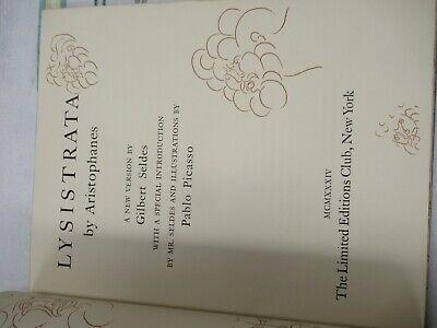 ORIGINAL BOOK PABLO PICASSO LYSISTRATA 1934 SIGNED WITHOUT ETCHINGS AS PICTURED