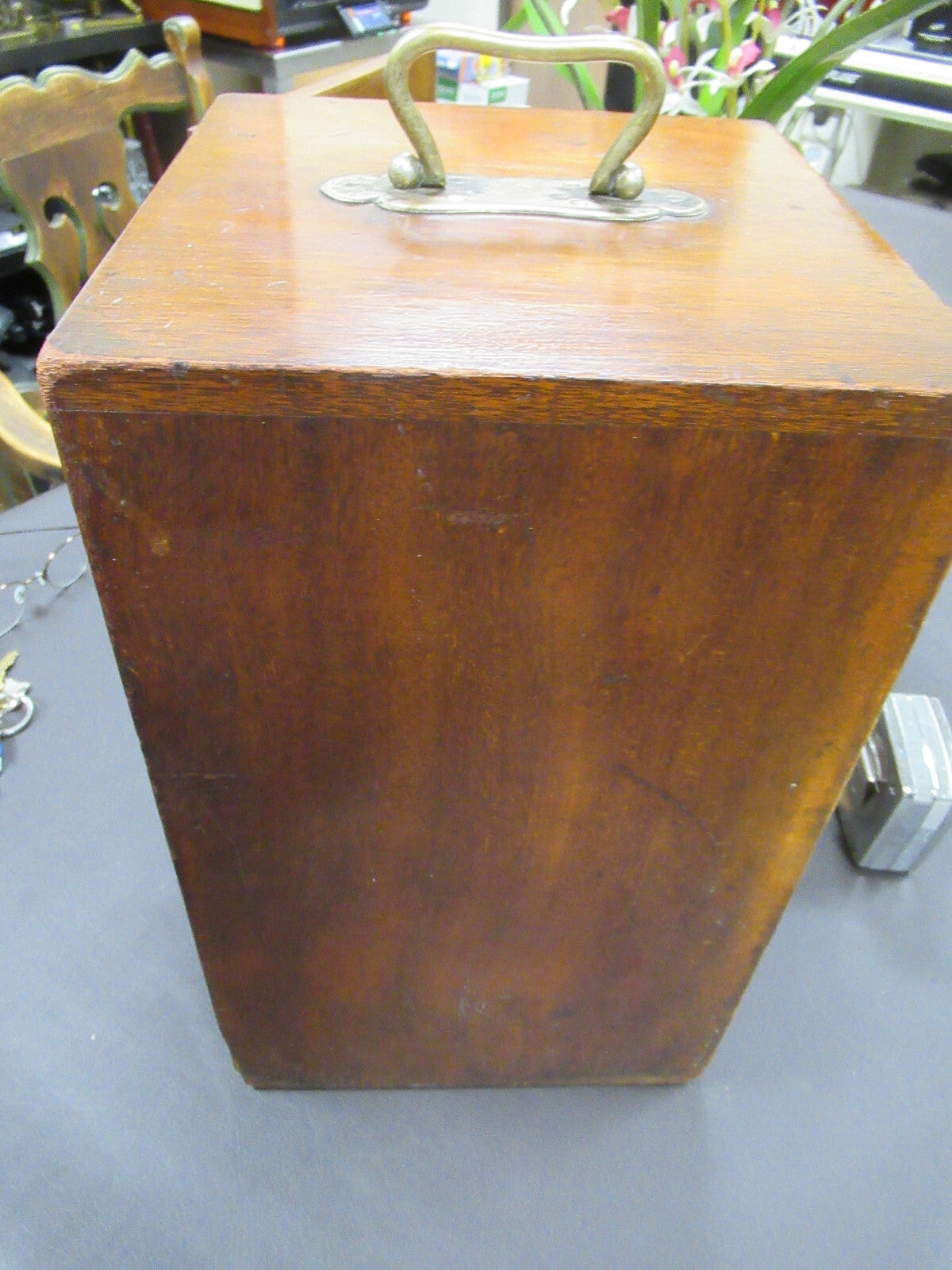 Empty Busch Germany Wood Cabinet Antique Microscope Part