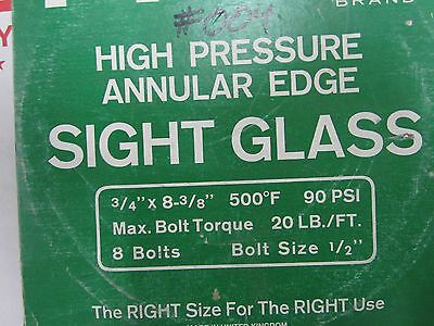 PYREX SIGHT GLASS WINDOW HIGH PRESSURE ANNULAR EDGE sku#27