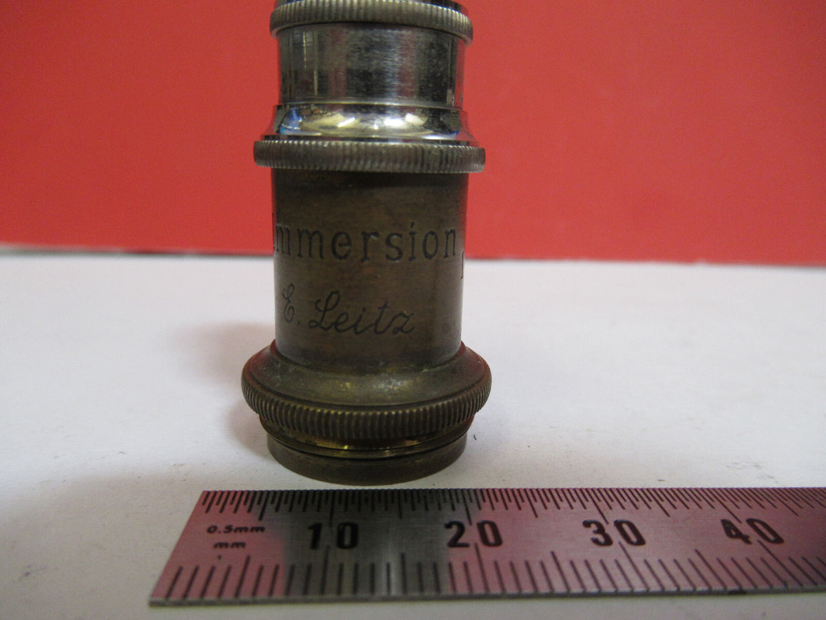 ANTIQUE BRASS ERNST LEITZ IMMERSION OBJECTIVE MICROSCOPE AS PICTURED &F8-A-79
