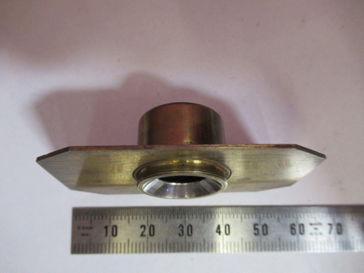 ANTIQUE BRASS COMPRESSORIUM STAGE LONDON MICROSCOPE PART AS PICTURED F8-A-46