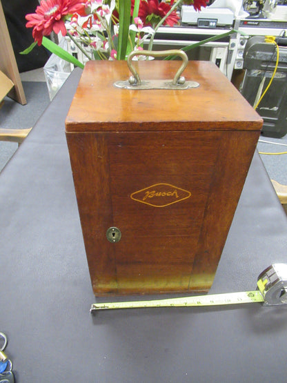 Empty Busch Germany Wood Cabinet Antique Microscope Part