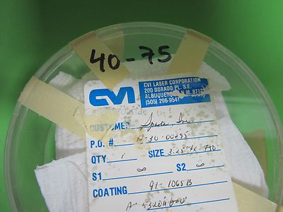 OPTICAL CVI 3 1/4" DIAMETER THICK WINDOW LASER OPTICS BIN#40-75