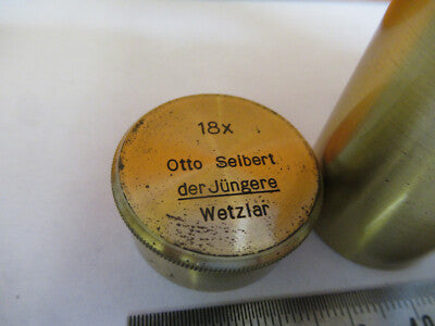 OTTO SEIBERT GERMANY EMPTY BRASS OBJECTIVE CAN 18X MICROSCOPE PART  &H1-B-07