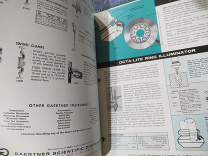 GAERTNER 1977 CATALOG PRICE LIST BROCHURES MICROSCOPE PART AS PICTURED Biblio