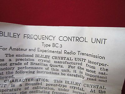 MINT ORIGINAL BLILEY BC3 QUARTZ CRYSTAL 7157 KC + BOX + INSTRUCTIONS  BIN#-DWR
