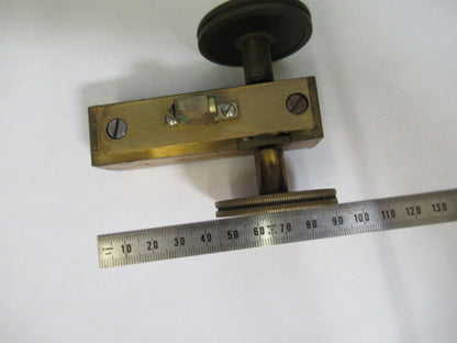 ANTIQUE BRASS STAGE KNOBS BAUSCH LOMB MICROSCOPE PART AS PICTURED X3-B-08