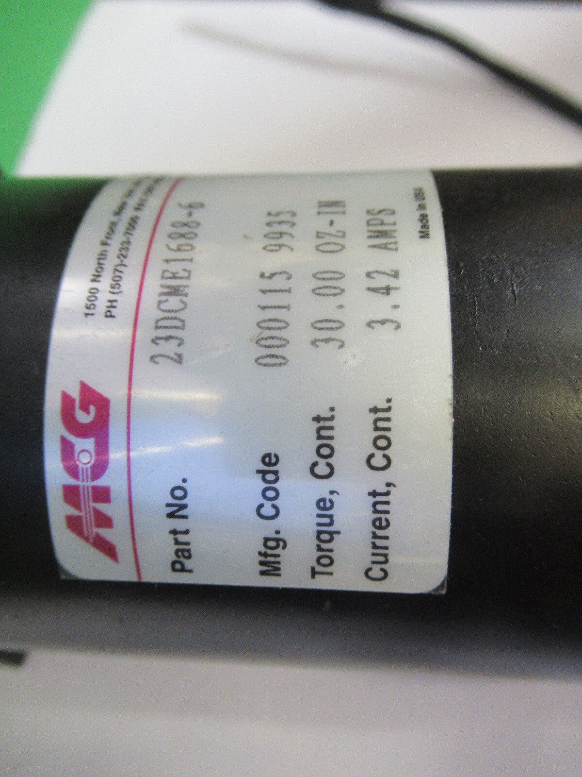 MCG DC MOTOR 23DCMG16688-6 STEP TORQUE MECHATRONICS AS PICTURED H2-A-45