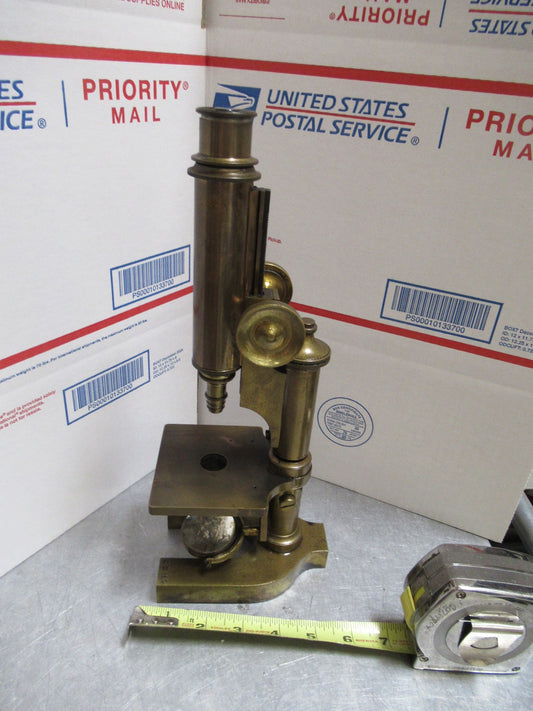 ANTIQUE BRASS BAUSCH LOMB circa 1880 RARE MICROSCOPE AS PICTURED LOB