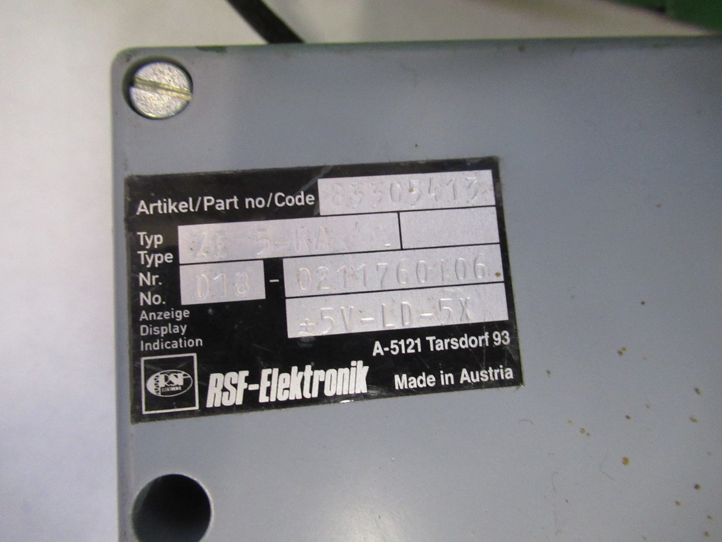 RSF ELEKTRONIK AUSTRIA POSITIONING SENSOR  MICROSCOPE PART AS PICTURED V8-B-37
