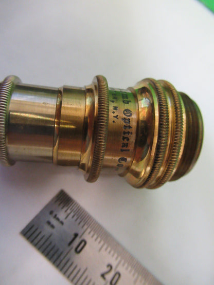 ANTIQUE BRASS 4mm OBJECTIVE BAUSCH LOMB MICROSCOPE PART AS PICTURED X6-A-50
