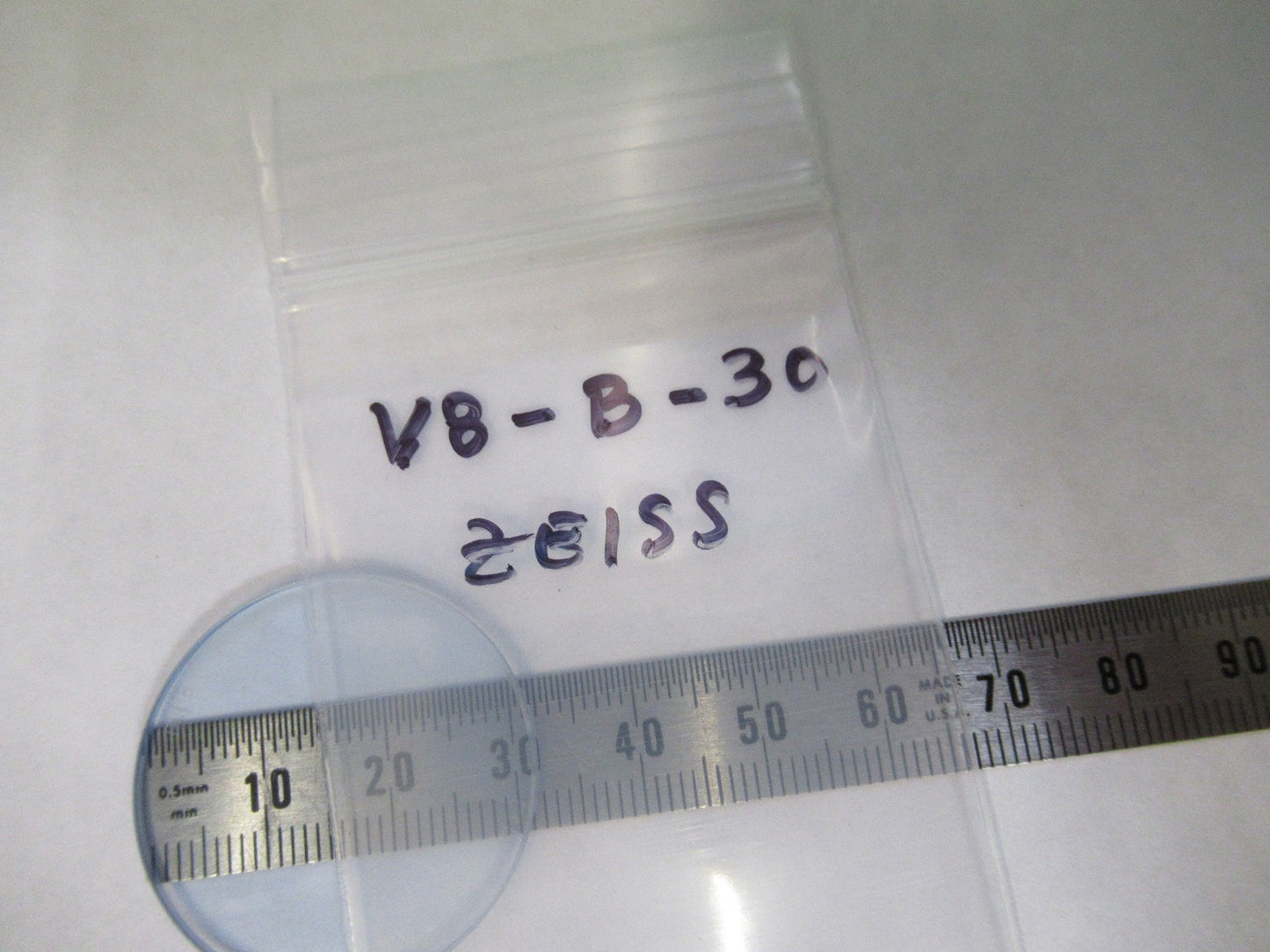 ZEISS GERMANY GLASS FILTER LIGHT BLUE OPTICS MICROSCOPE PART AS PICTURED V8-B-30