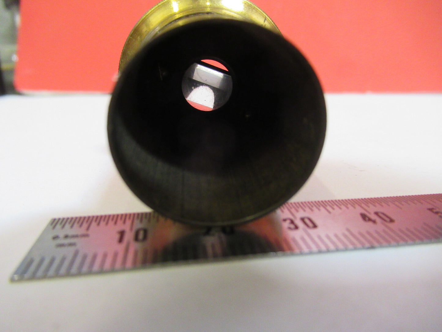 Rare Antique Brass Eyepiece Ocular Lens UK Microscope Part