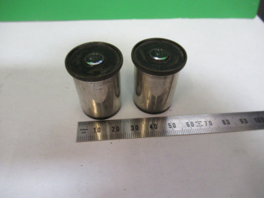 Pair Antique Ernst Leitz Eyepiece 10X Microscope Part