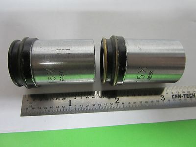 PAIR EYEPIECES 15X MICROSCOPE OPTICS BIN#N1-20