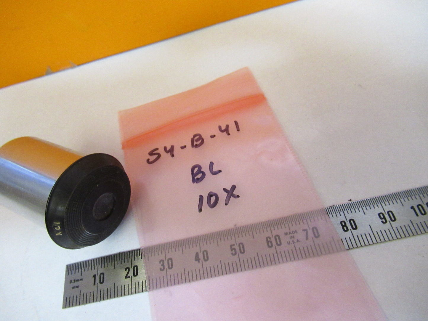 ANTIQUE BAUSCH LOMB 10X  EYEPIECE OPTICS MICROSCOPE PART AS PICTURED S4-B-41