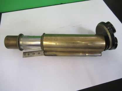 Antique Brass Reichert Tubus + Nosepiece Microscope Part