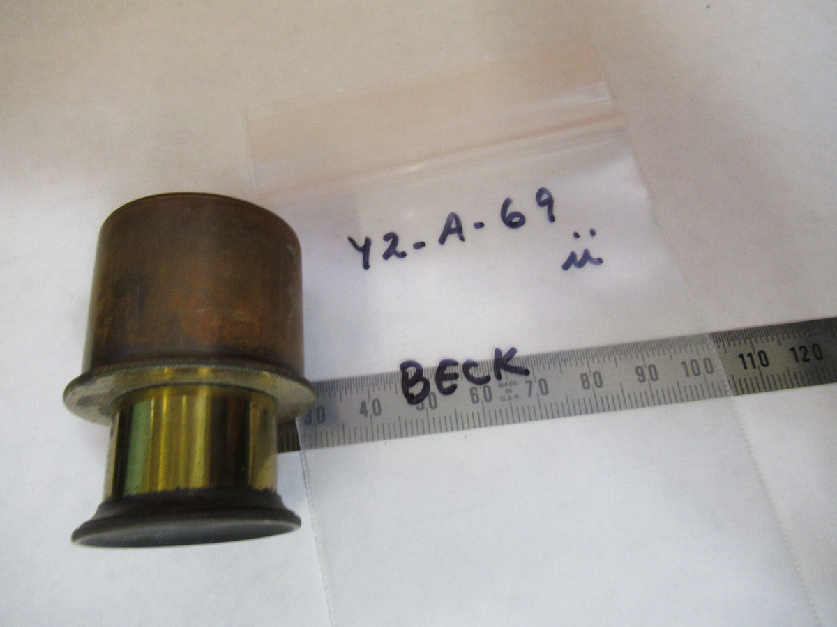 ANTIQUE BRASS OCULAR EYEPIECE BECK LONDON MICROSCOPE PART AS PICTURED Y2-A-69