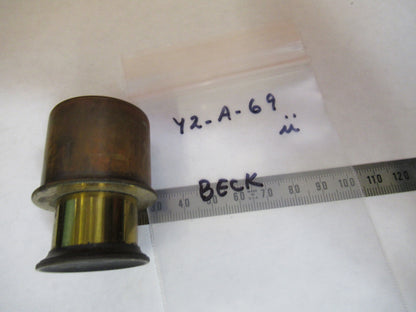 ANTIQUE BRASS OCULAR EYEPIECE BECK LONDON MICROSCOPE PART AS PICTURED Y2-A-69