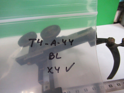 ANTIQUE  BAUSCH LOMB XY STAGE CLIPS MICROSCOPE PART AS PICTURED T4-A-44