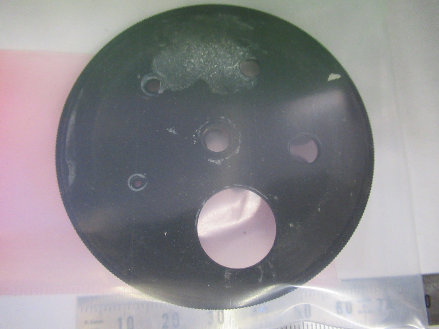 BAUSCH LOMB ANTIQUE CONDENSER HOLES ASSEMBLY MICROSCOPE PART AS PICTURED T3-B-50