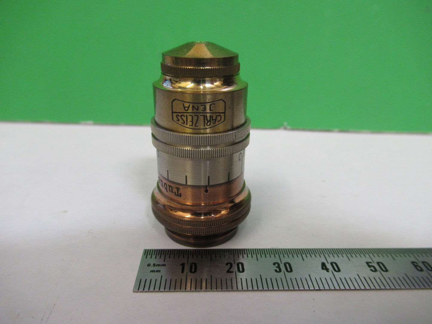ANTIQUE BRASS OBJECTIVE CARL ZEISS 1903 RARE IRIS OPTICS MICROSCOPE PART F3-B-19