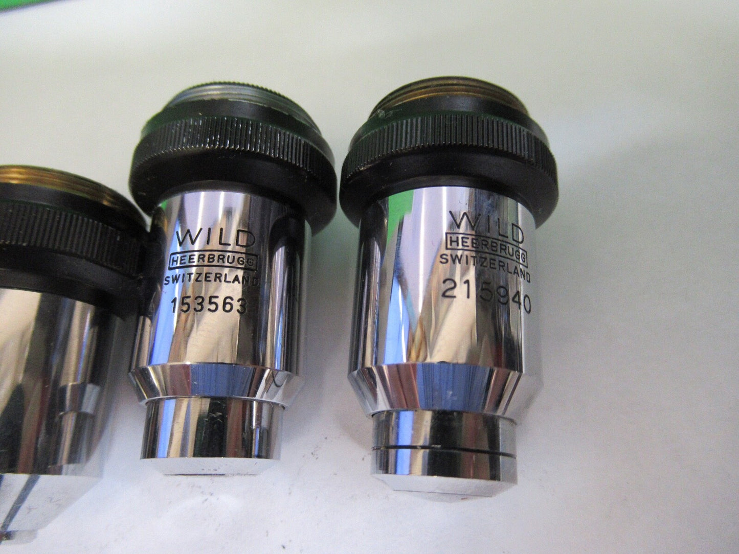 LOT OBJECTIVES WILD HEERBRUGG SWISS MICROSCOPE PART AS PICTURED Q7-B-16