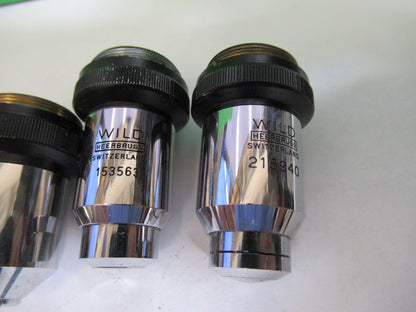 LOT OBJECTIVES WILD HEERBRUGG SWISS MICROSCOPE PART AS PICTURED Q7-B-16